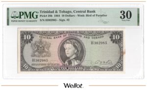 10 Долларов 1964 Тринидад и Тобаго PMG 30